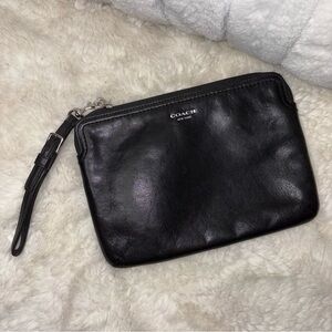 Coach Black Leather Wristlet